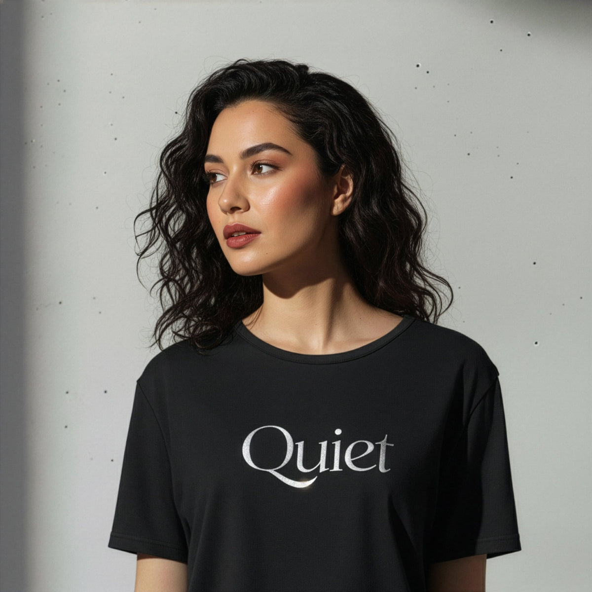 Black Quiet Printed PJ Set - Silknlove.com
