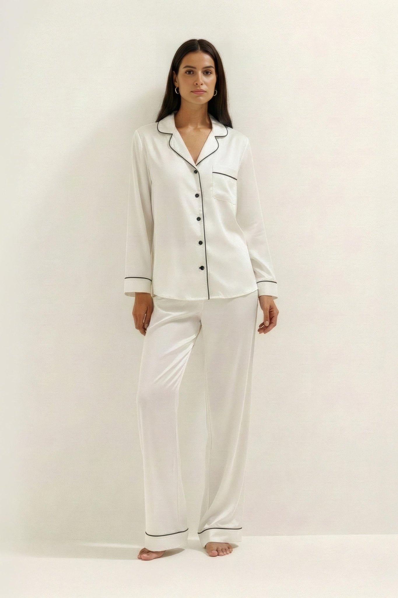 Silky Button Down Pajamas Set - Silknlove.com
