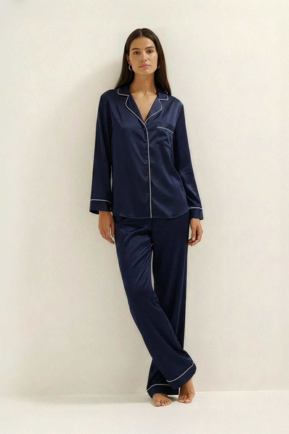 Silky Button Down Pajamas Set - Silknlove.com