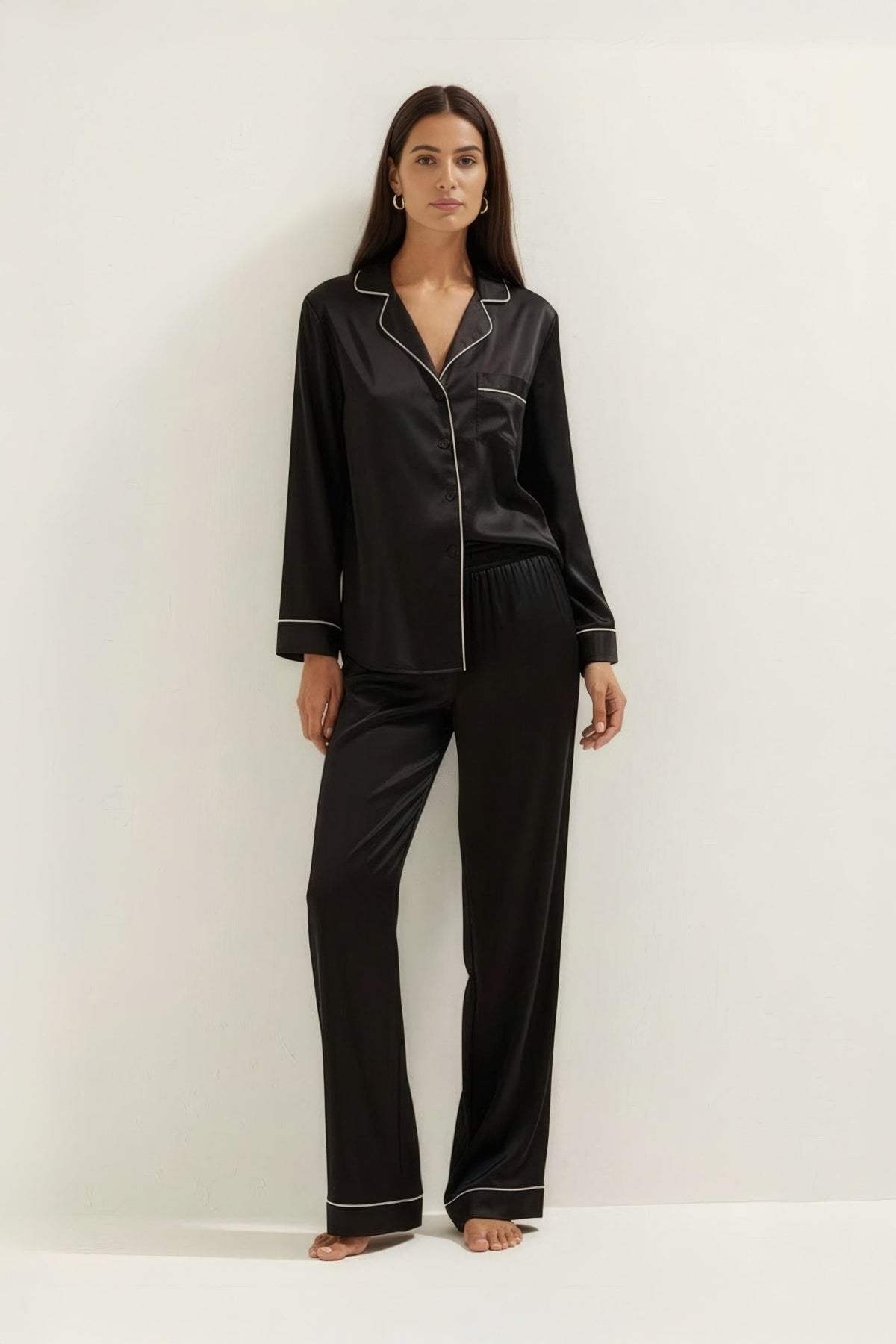 Silky Button Down Pajamas Set - Silknlove.com