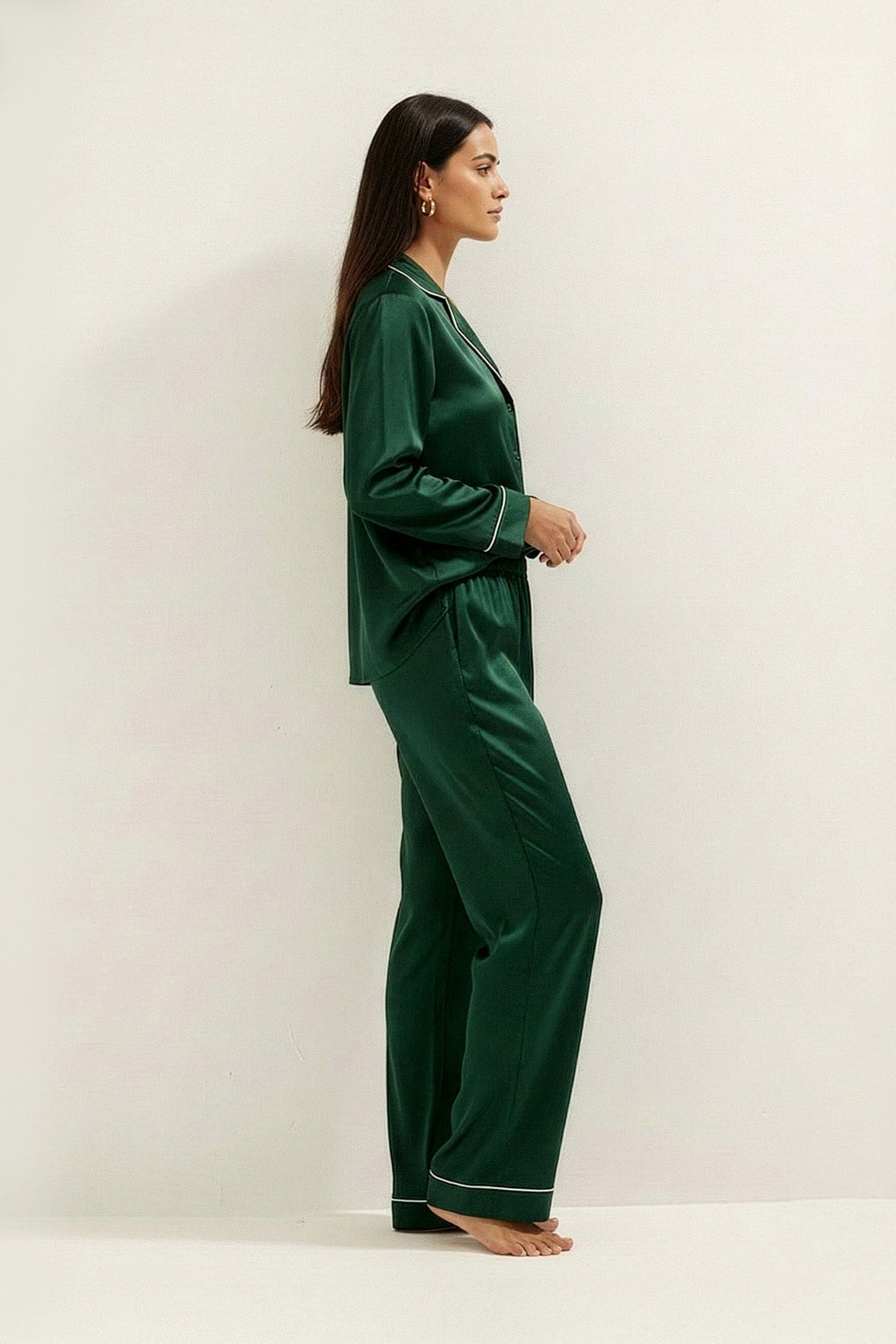Silky Button Down Pajamas Set - Silknlove.com