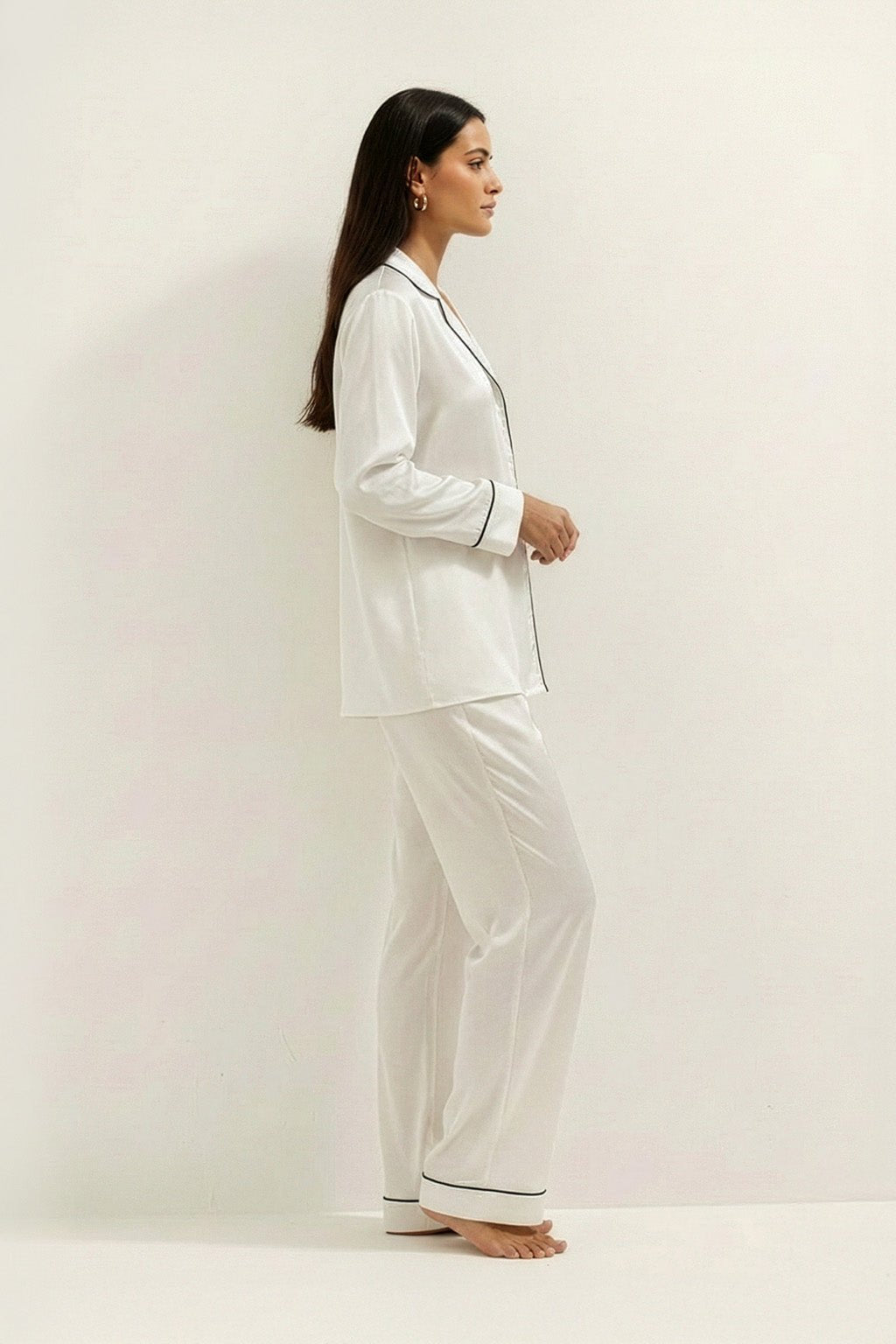 Silky Button Down Pajamas Set - Silknlove.com
