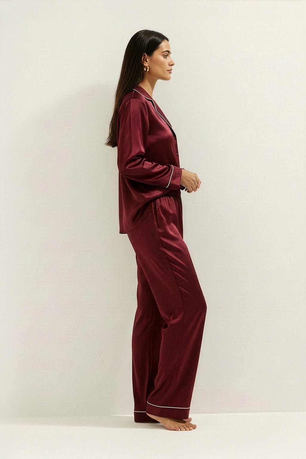 Silky Button Down Pajamas Set - Silknlove.com