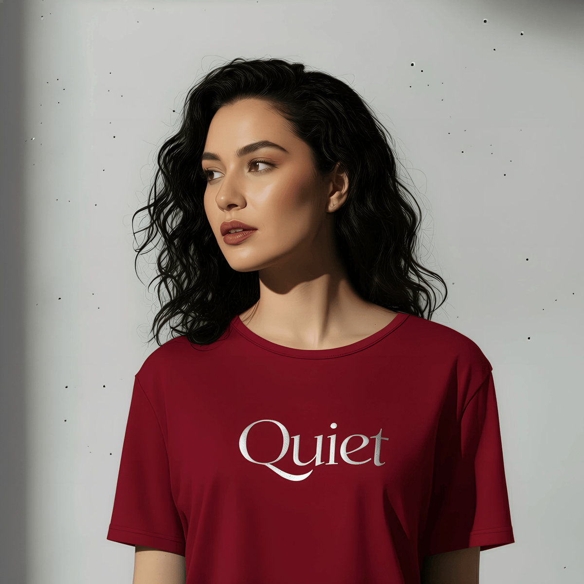 Maroon Quiet Printed PJ Set - Silknlove.com