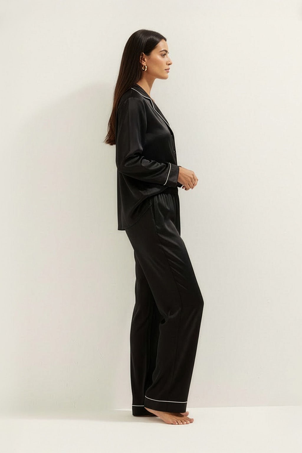 Silky Button Down Pajamas Set - Silknlove.com