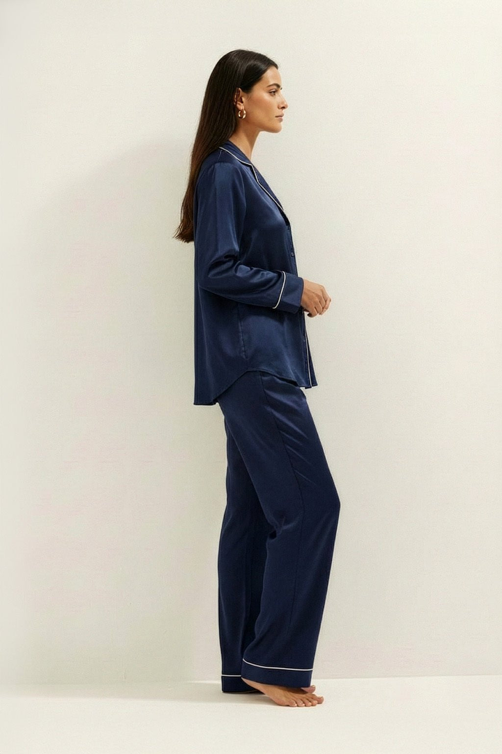 Silky Button Down Pajamas Set - Silknlove.com