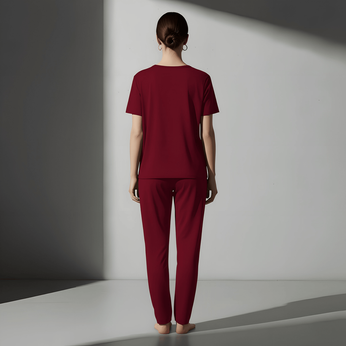 Maroon Sun Kissed Printed PJ Set - Silknlove.com