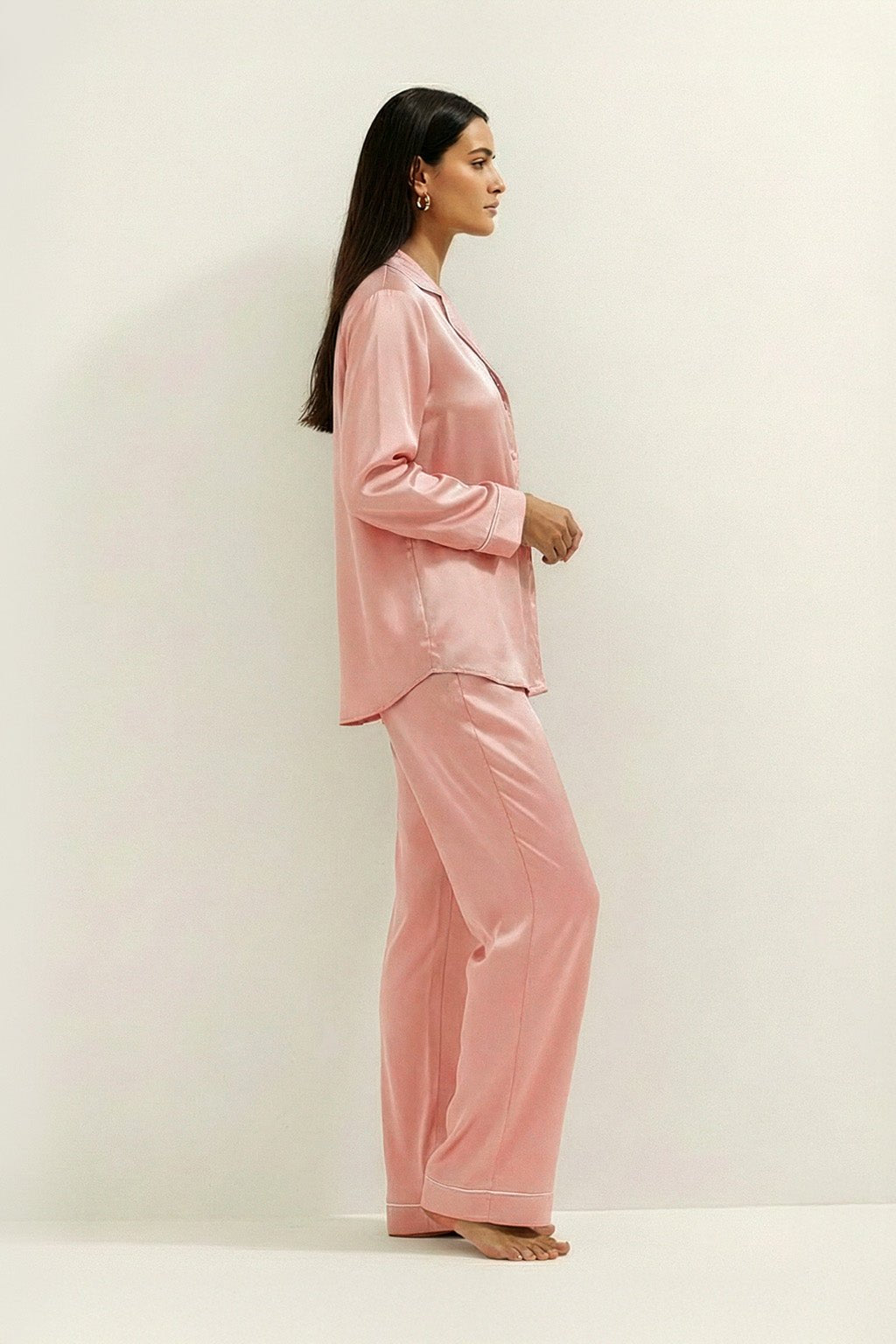 Silky Button Down Pajamas Set - Silknlove.com