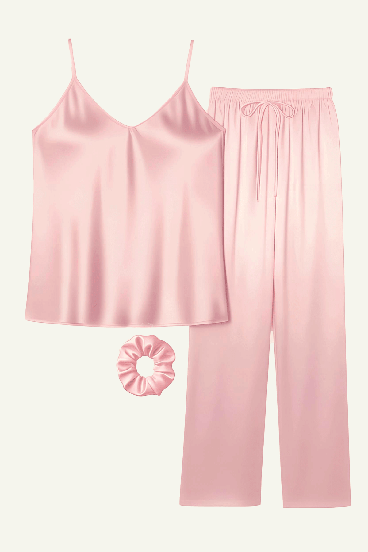 Cami Style Silk PJ Sets with Free Scrunchie (3PL) - Silknlove.com