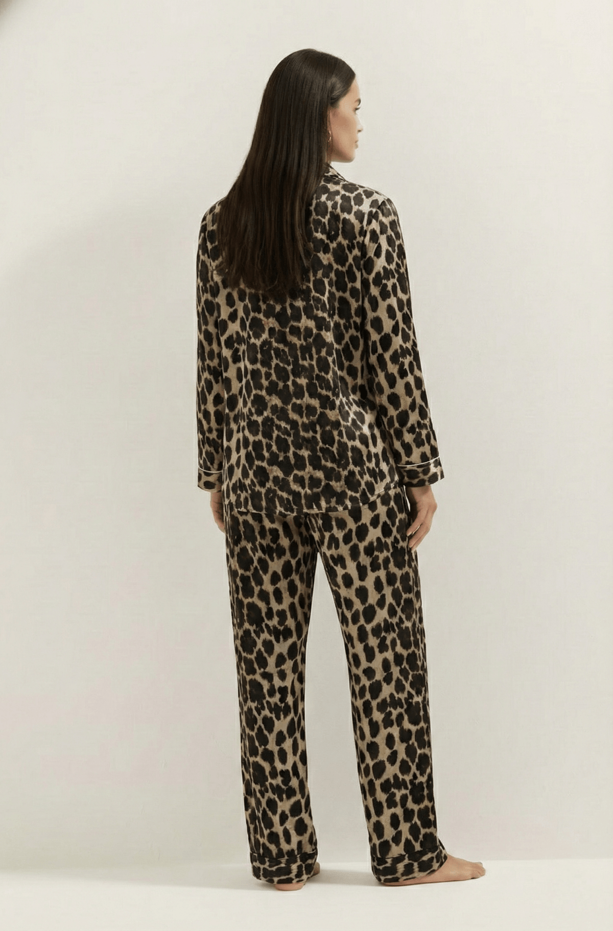 Cheeta Printed Button Down PJ Set - Silknlove.com